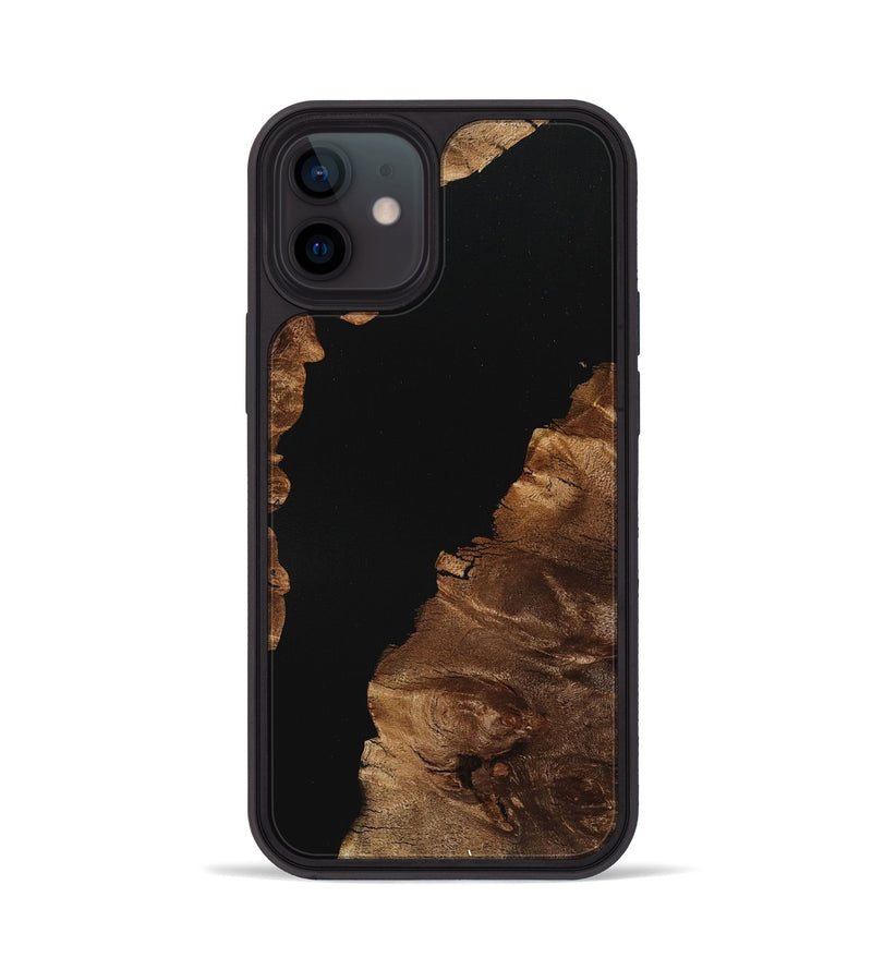 iPhone 12 Wood+Resin Phone Case - Hector (Pure Black, 712948)