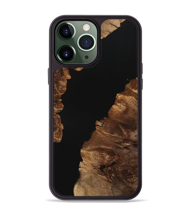 iPhone 13 Pro Max Wood+Resin Phone Case - Hector (Pure Black, 712948)