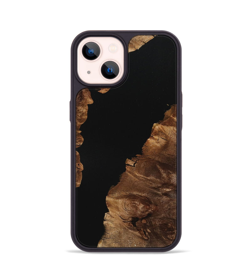 iPhone 14 Wood+Resin Phone Case - Hector (Pure Black, 712948)