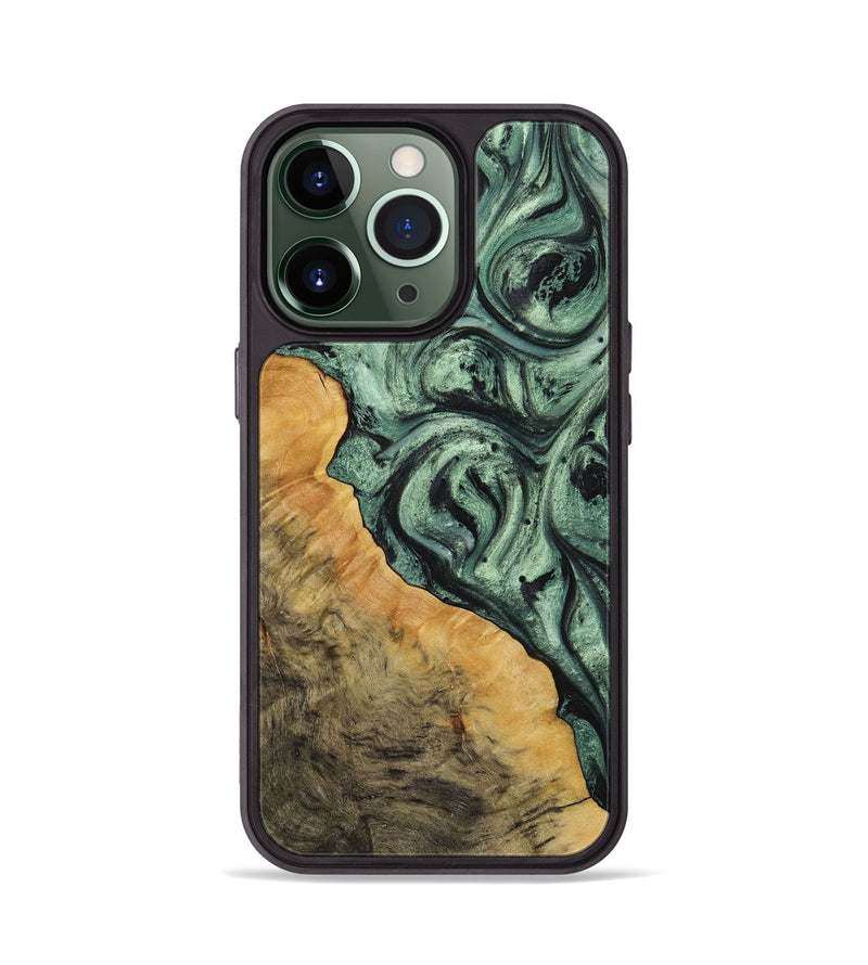 iPhone 13 Pro Wood+Resin Phone Case - Mckenzie (Green, 712978)