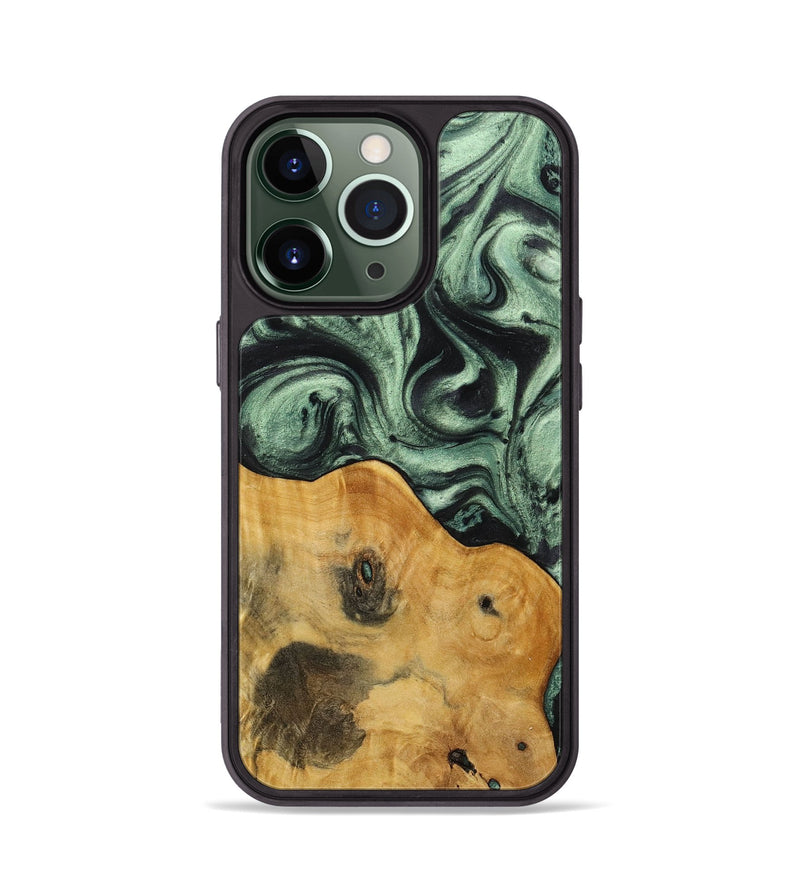 iPhone 13 Pro Wood+Resin Phone Case - Jo (Green, 712979)