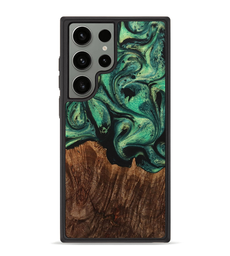 Galaxy S23 Ultra Wood+Resin Phone Case - Kevin (Green, 712999)