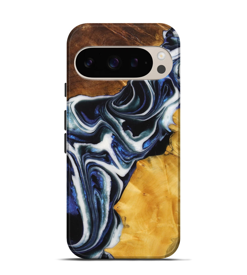 Pixel 9 Wood+Resin Live Edge Phone Case - Bentley (Blue, 713019)