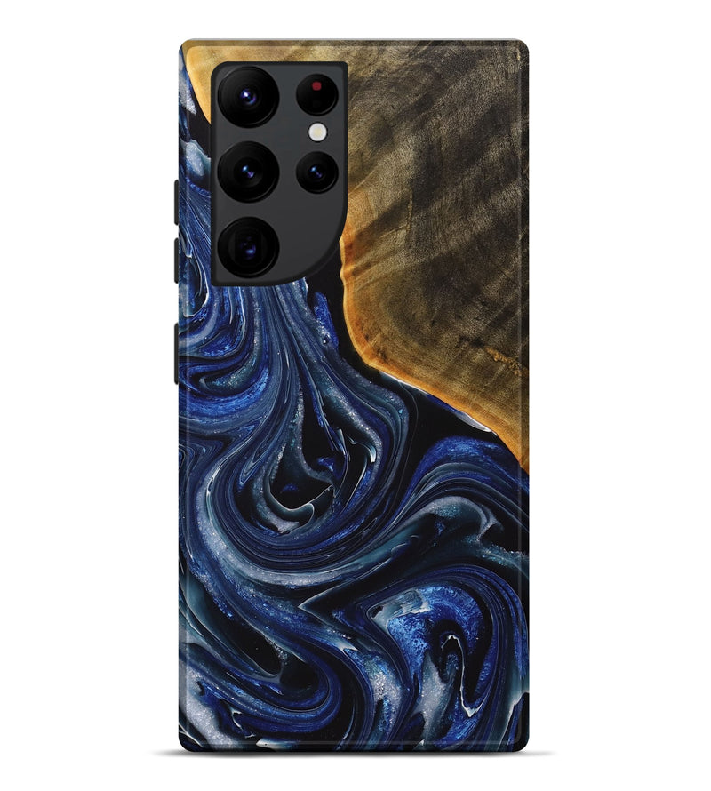 Galaxy S22 Ultra Wood+Resin Live Edge Phone Case - Connie (Blue, 713020)