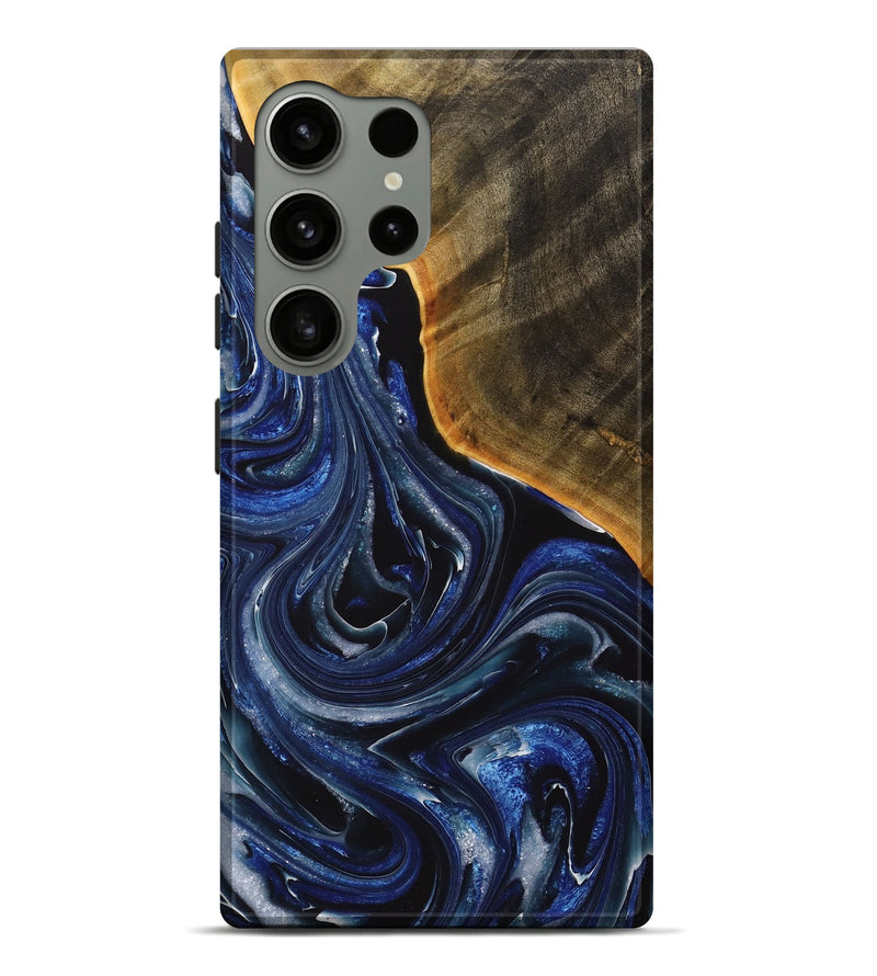 Galaxy S24 Ultra Wood+Resin Live Edge Phone Case - Connie (Blue, 713020)