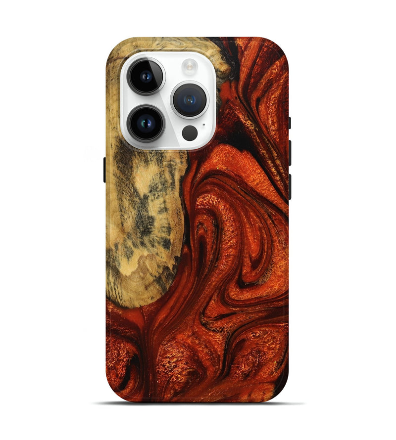 iPhone 15 Pro Wood+Resin Live Edge Phone Case - Steve (Red, 713025)