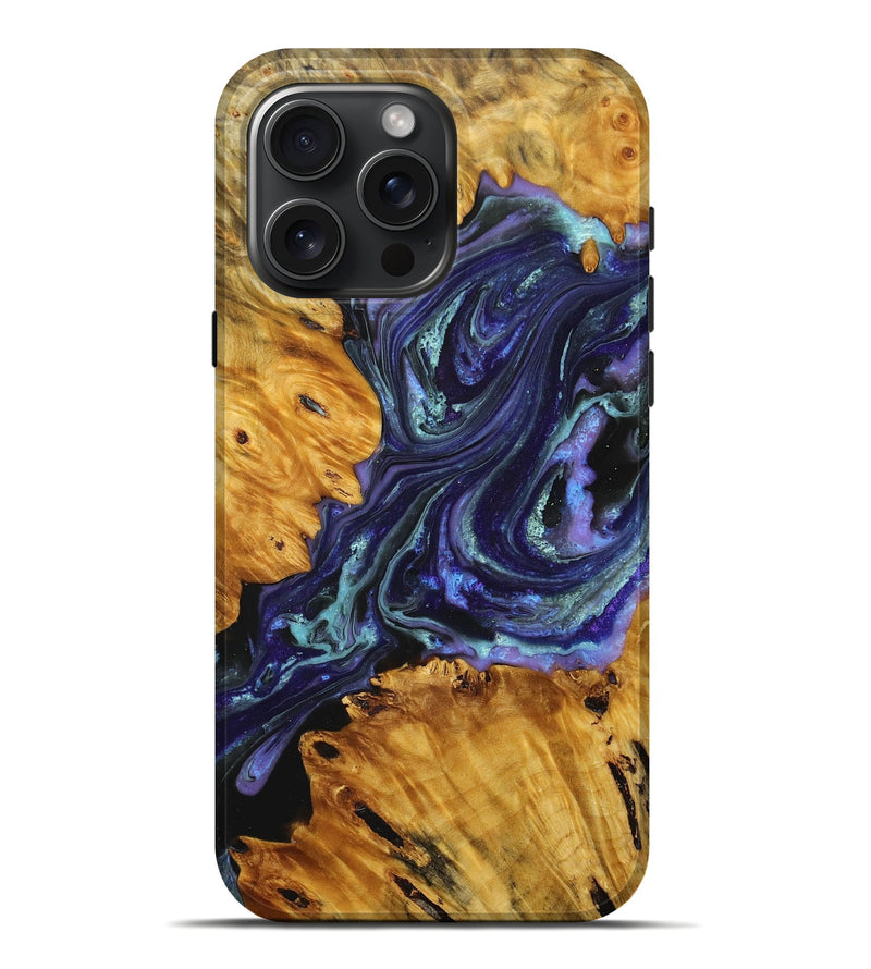 iPhone 16 Pro Max Wood+Resin Live Edge Phone Case - Johnnie (Purple, 713027)