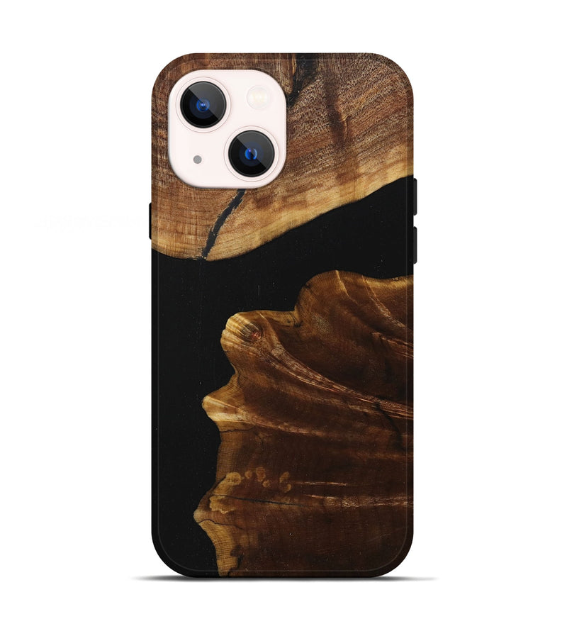 iPhone 13 Wood+Resin Live Edge Phone Case - Branden (Pure Black, 713037)