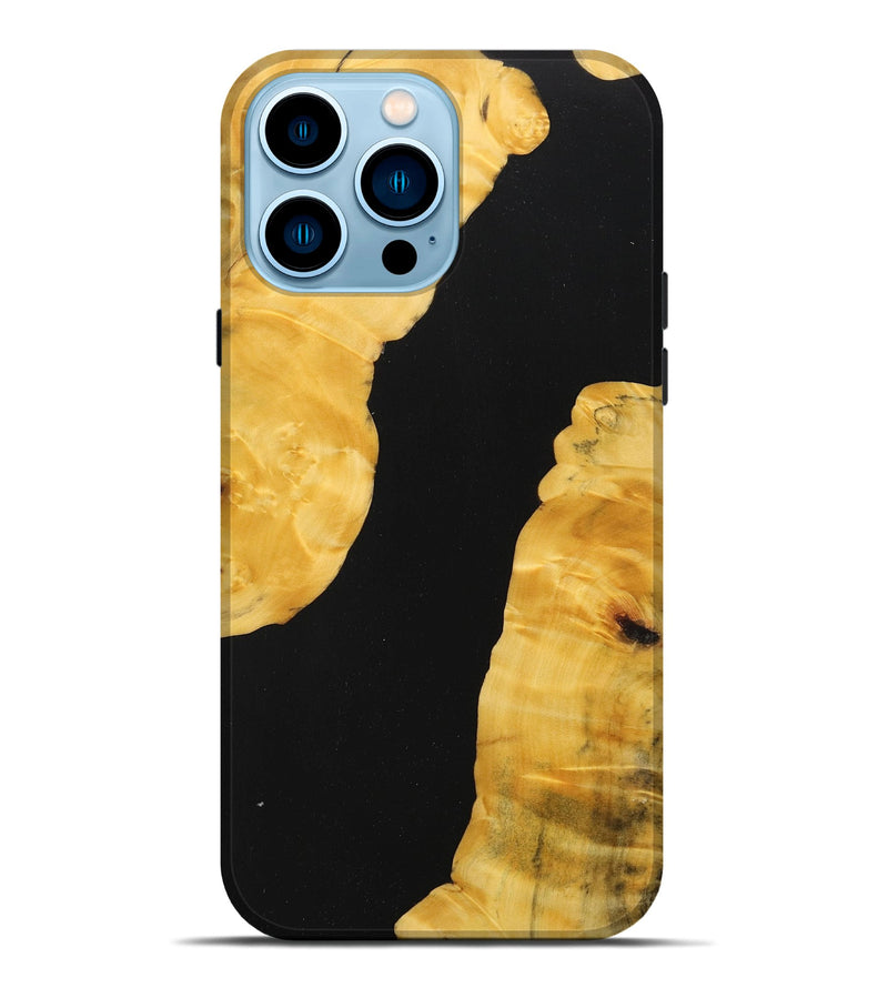 iPhone 14 Pro Max Wood+Resin Live Edge Phone Case - Wilson (Pure Black, 713040)