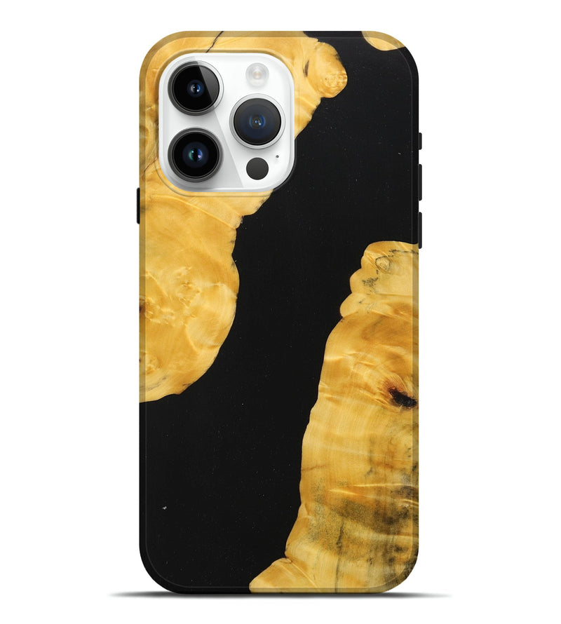 iPhone 15 Pro Max Wood+Resin Live Edge Phone Case - Wilson (Pure Black, 713040)