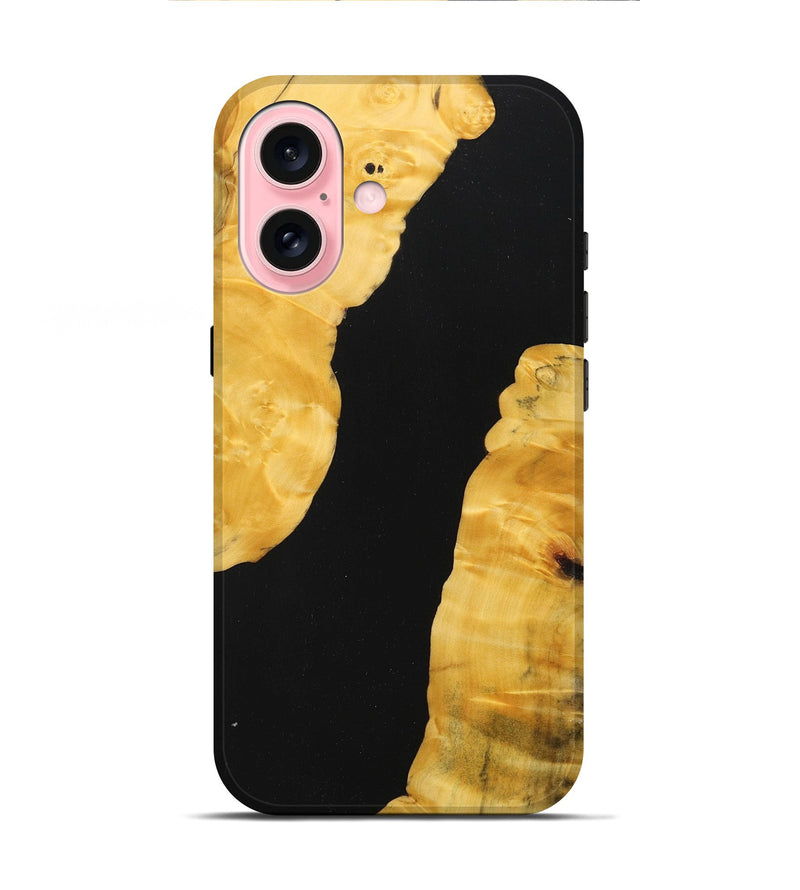 iPhone 16 Wood+Resin Live Edge Phone Case - Wilson (Pure Black, 713040)