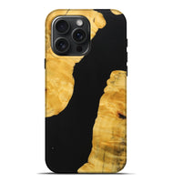 iPhone 16 Pro Max Wood+Resin Live Edge Phone Case - Wilson (Pure Black, 713040)