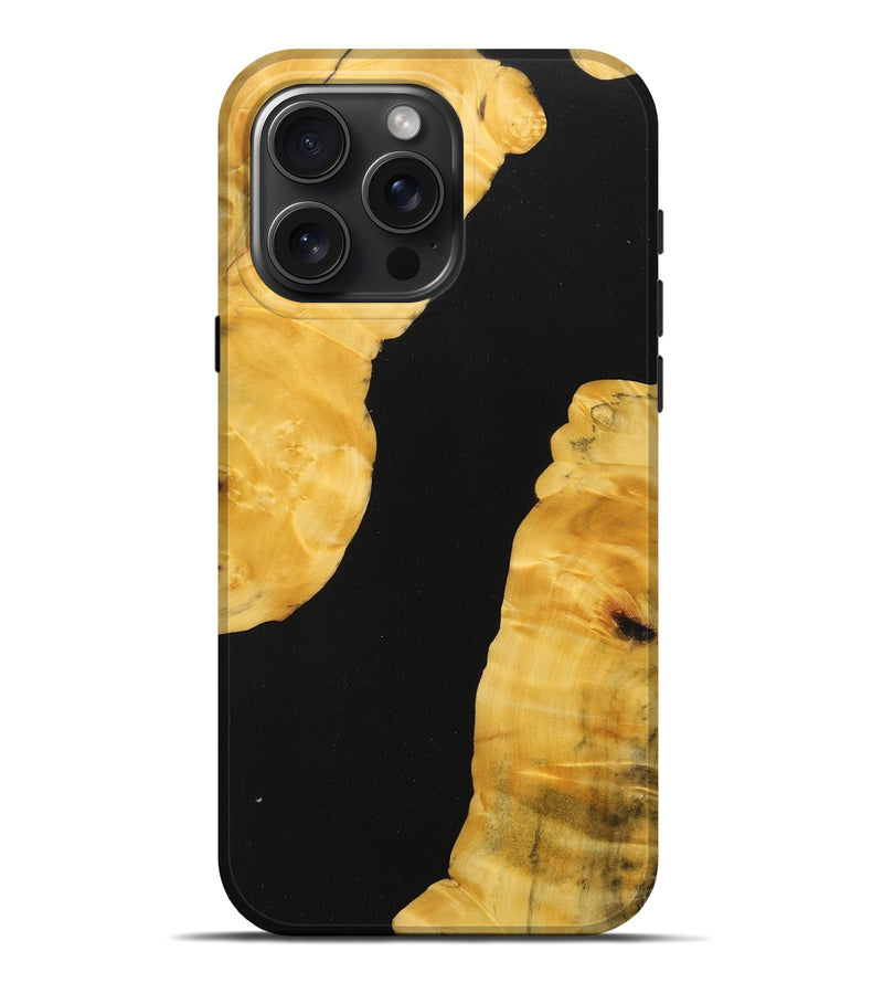 iPhone 16 Pro Max Wood+Resin Live Edge Phone Case - Wilson (Pure Black, 713040)