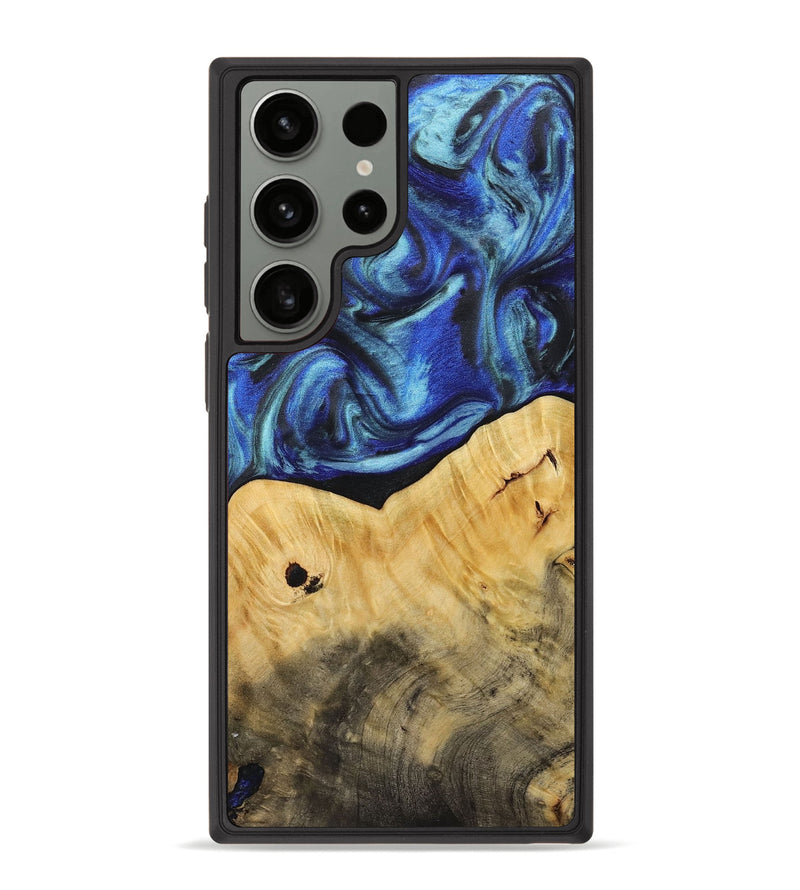 Galaxy S23 Ultra Wood+Resin Phone Case - Leticia (Blue, 713066)