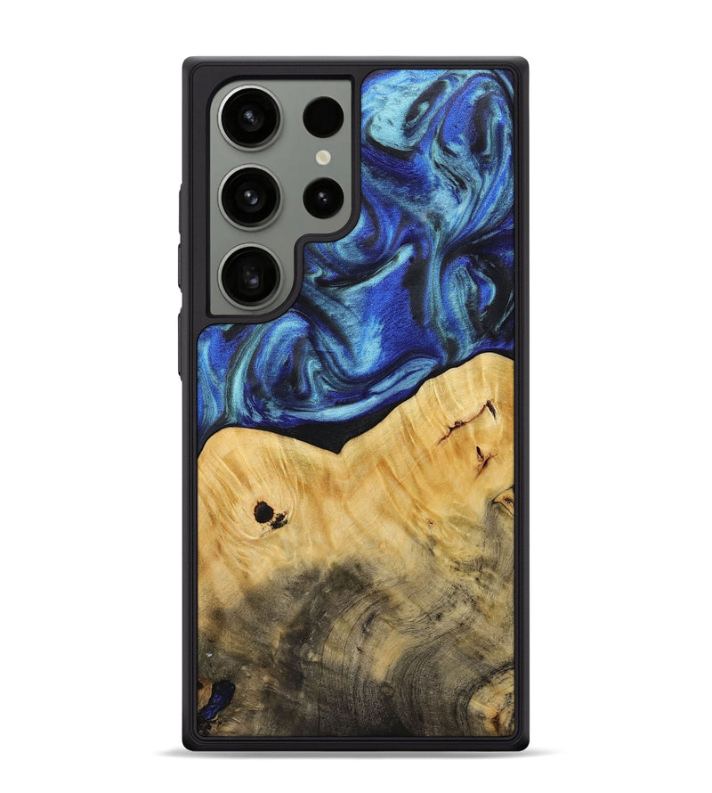 Galaxy S24 Ultra Wood+Resin Phone Case - Leticia (Blue, 713066)