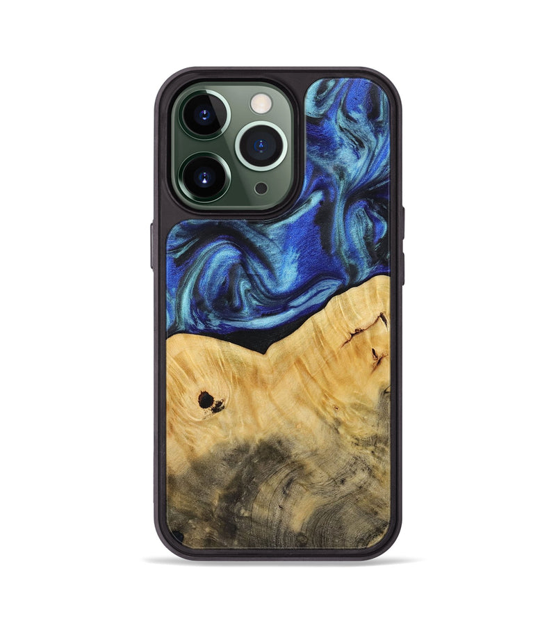 iPhone 13 Pro Wood+Resin Phone Case - Leticia (Blue, 713066)