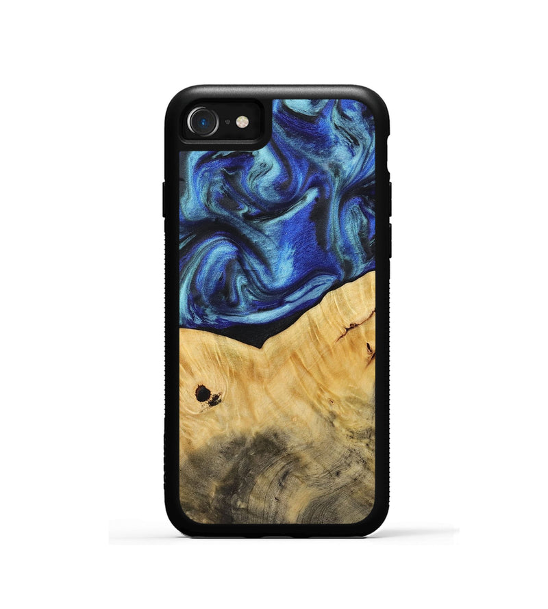 iPhone SE Wood+Resin Phone Case - Leticia (Blue, 713066)