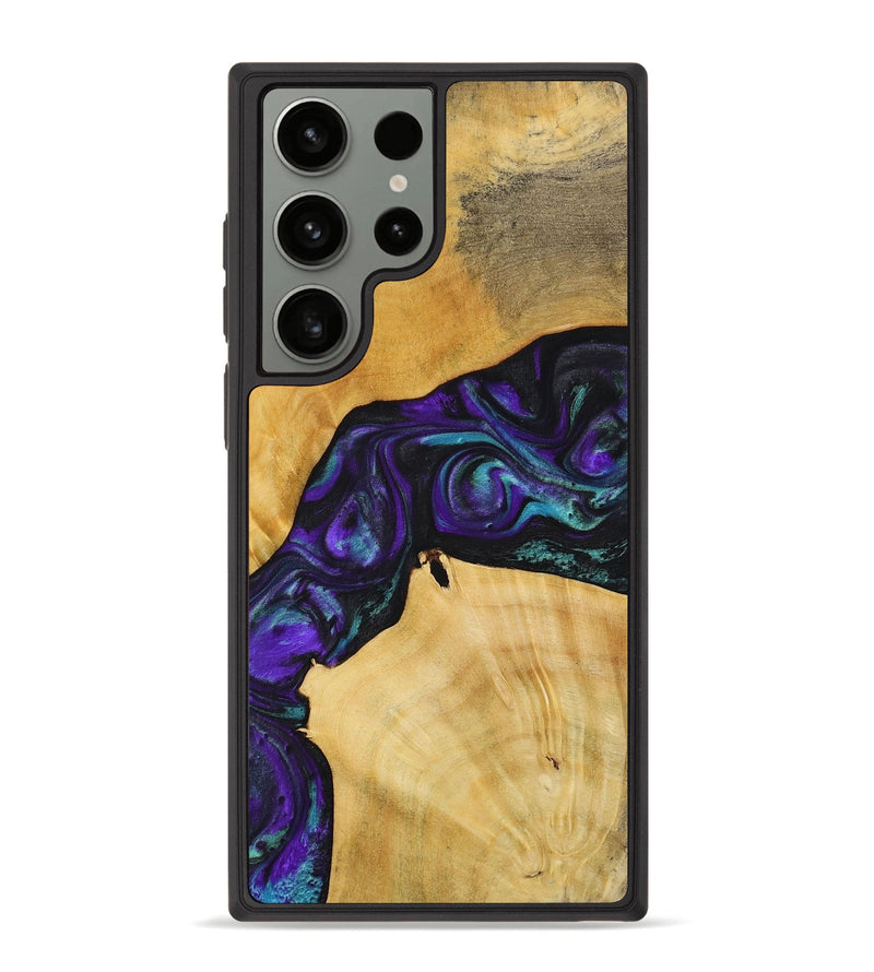 Galaxy S23 Ultra Wood+Resin Phone Case - Theresa (Purple, 713151)