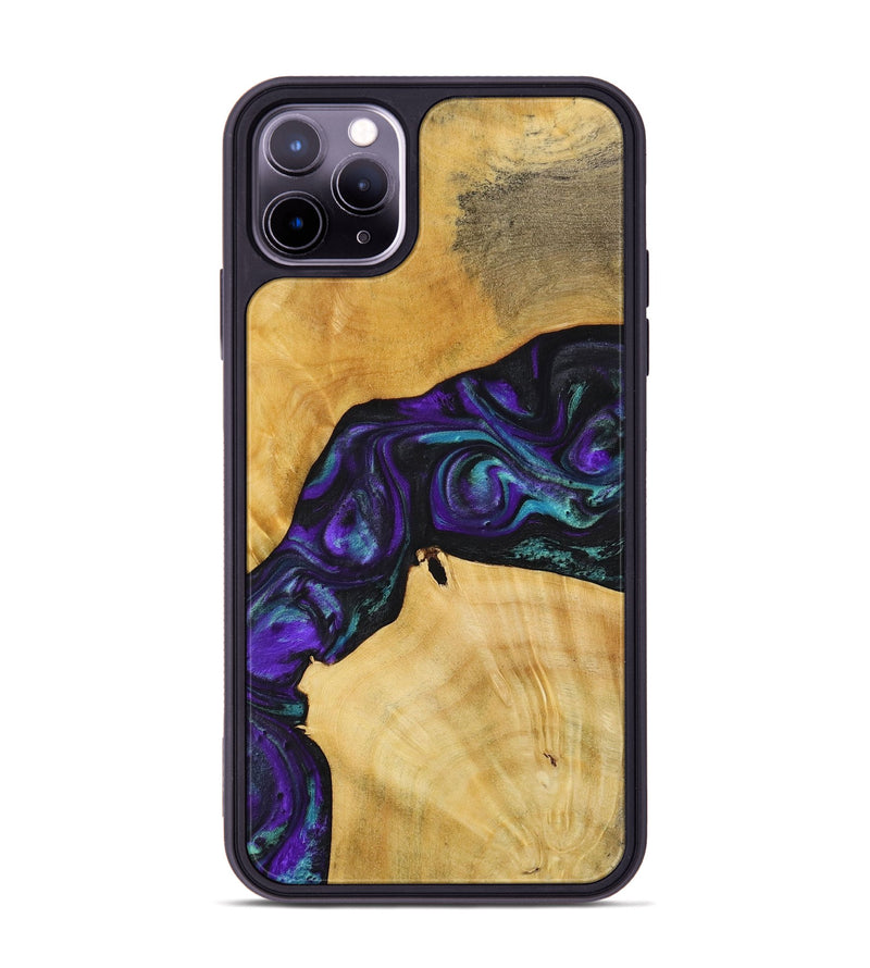 iPhone 11 Pro Max Wood+Resin Phone Case - Theresa (Purple, 713151)