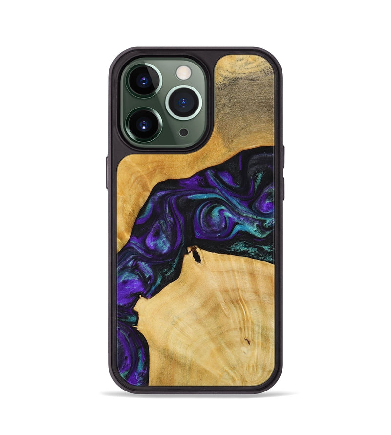 iPhone 13 Pro Wood+Resin Phone Case - Theresa (Purple, 713151)