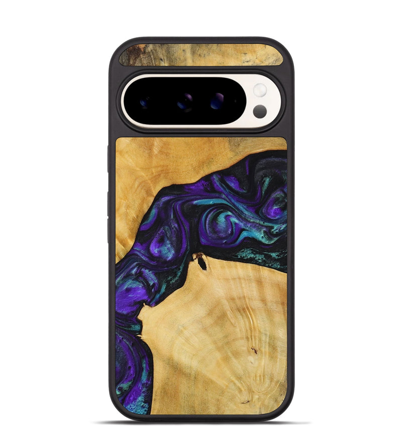 Pixel 9 Wood+Resin Phone Case - Theresa (Purple, 713151)