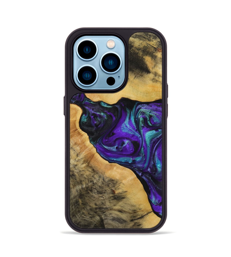 iPhone 14 Pro Wood+Resin Phone Case - Stacy (Purple, 713155)