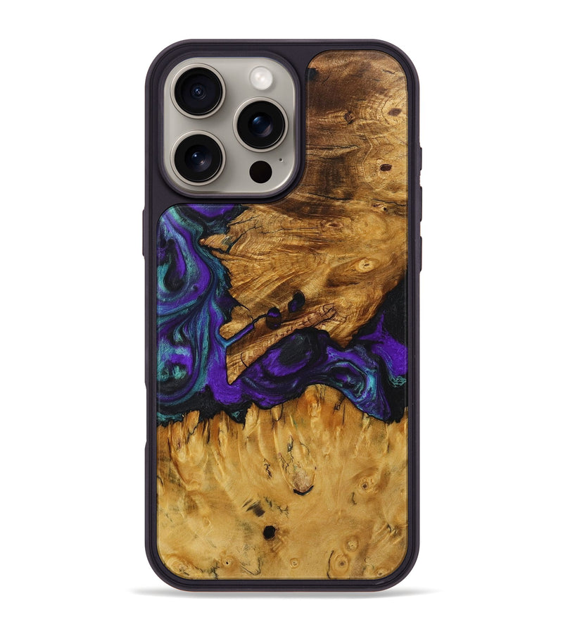 iPhone 16 Pro Max Wood+Resin Phone Case - Jacqueline (Purple, 713163)