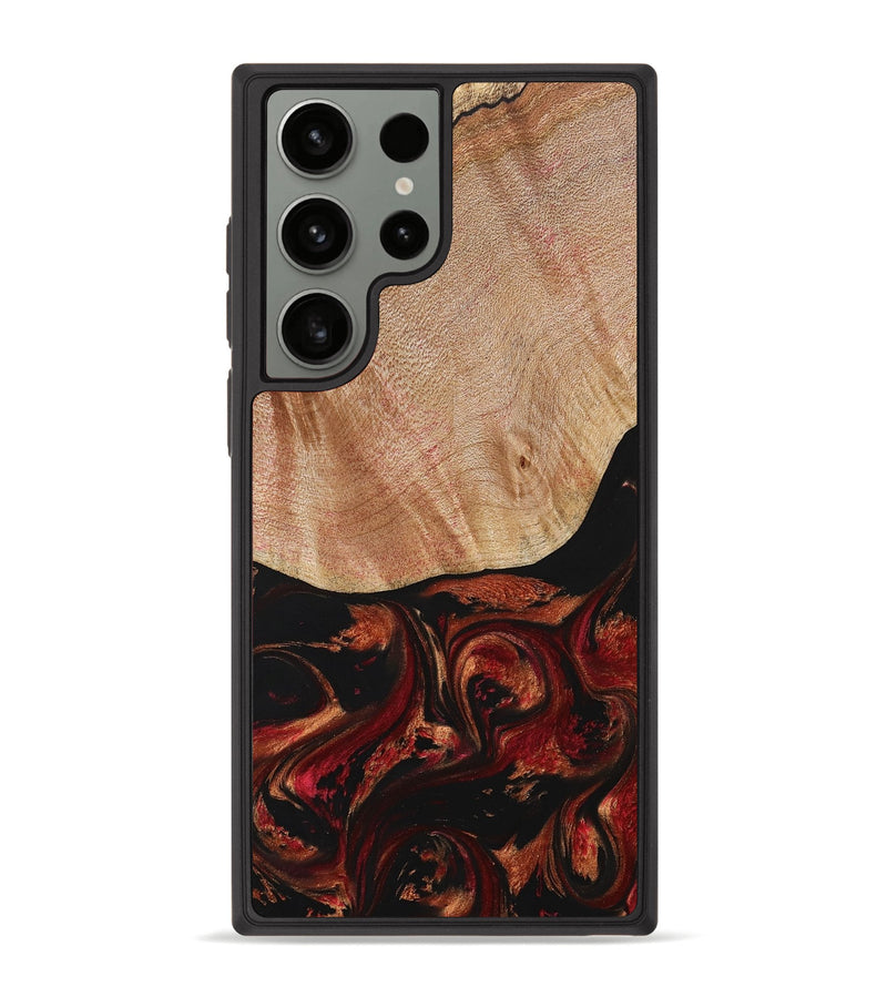 Galaxy S23 Ultra Wood+Resin Phone Case - Jarod (Red, 713183)