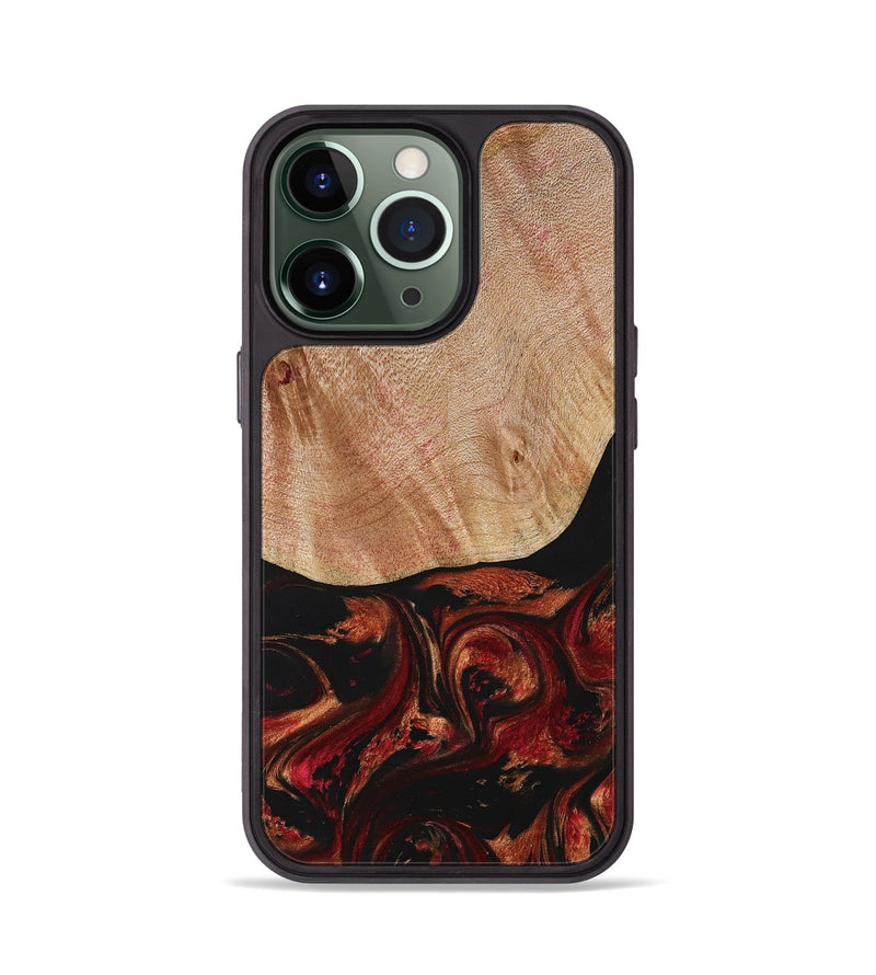 iPhone 13 Pro Wood+Resin Phone Case - Jarod (Red, 713183)