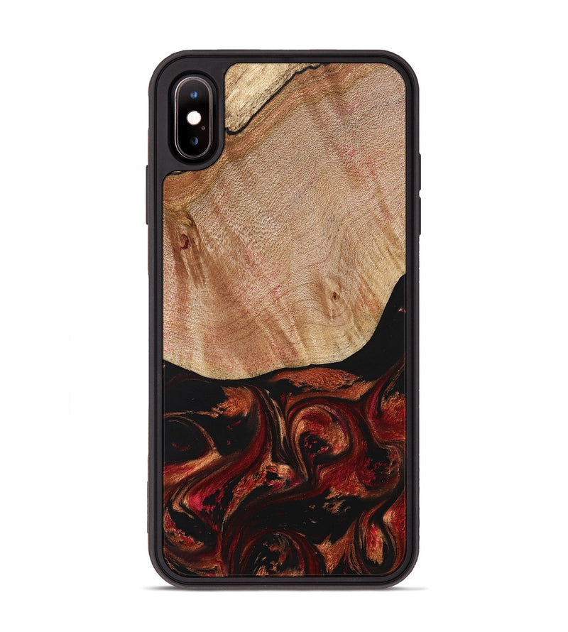 iPhone Xs Max Wood+Resin Phone Case - Jarod (Red, 713183)