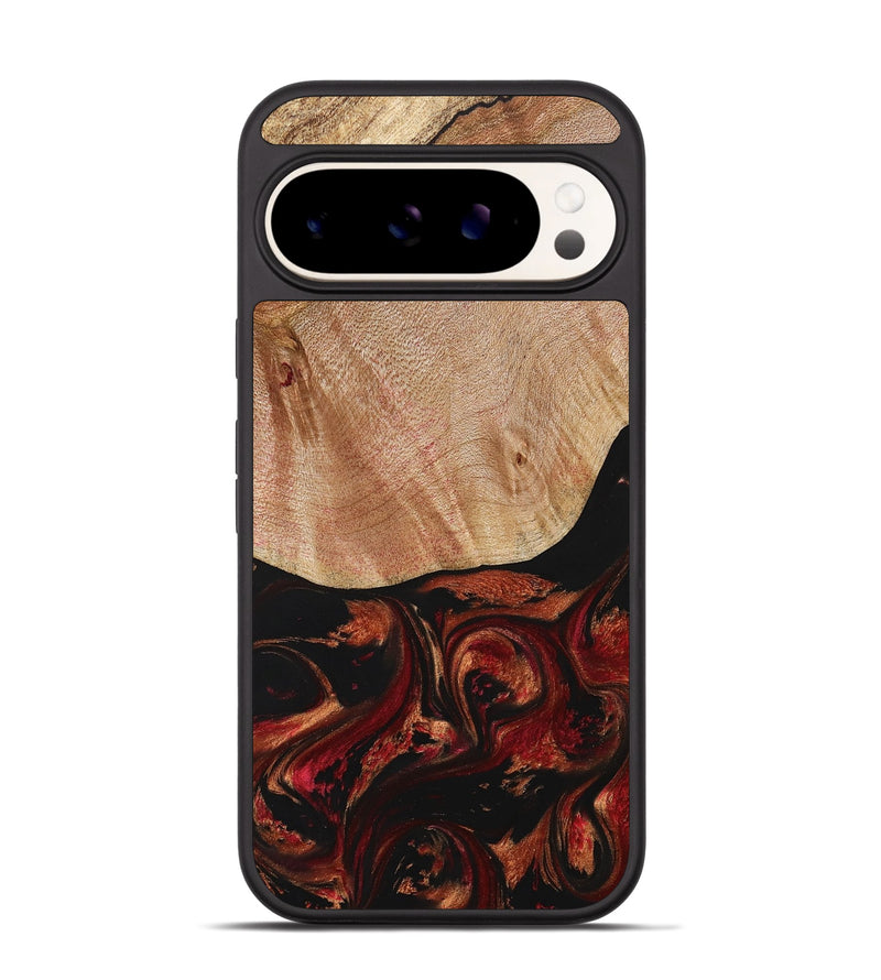 Pixel 9 Wood+Resin Phone Case - Jarod (Red, 713183)