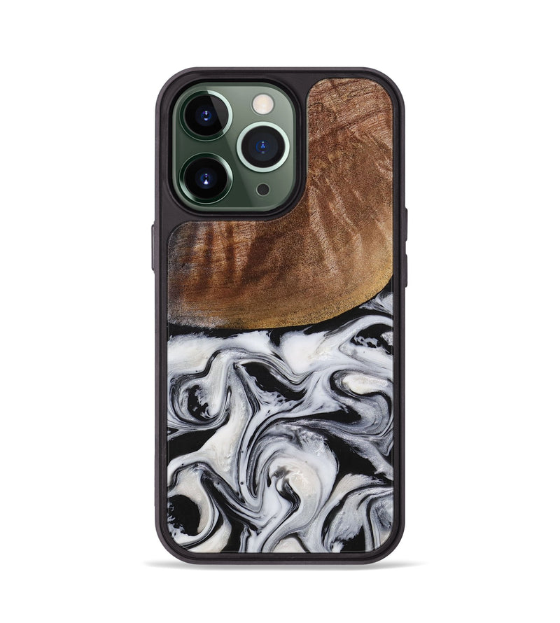 iPhone 13 Pro Wood+Resin Phone Case - Wilma (Black & White, 713186)