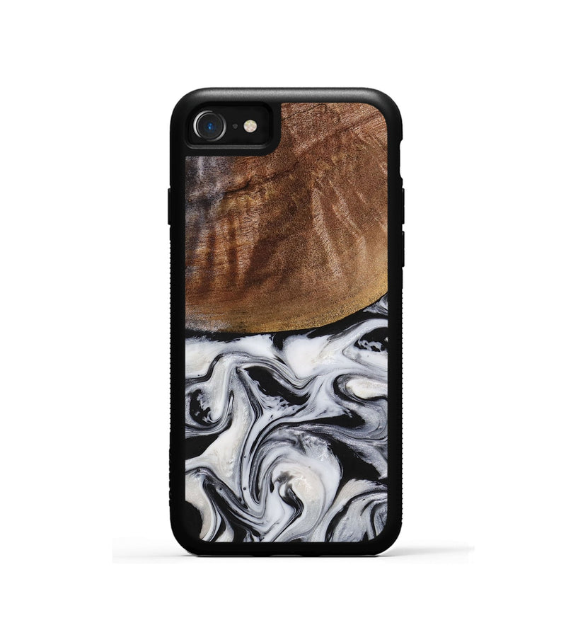 iPhone SE Wood+Resin Phone Case - Wilma (Black & White, 713186)