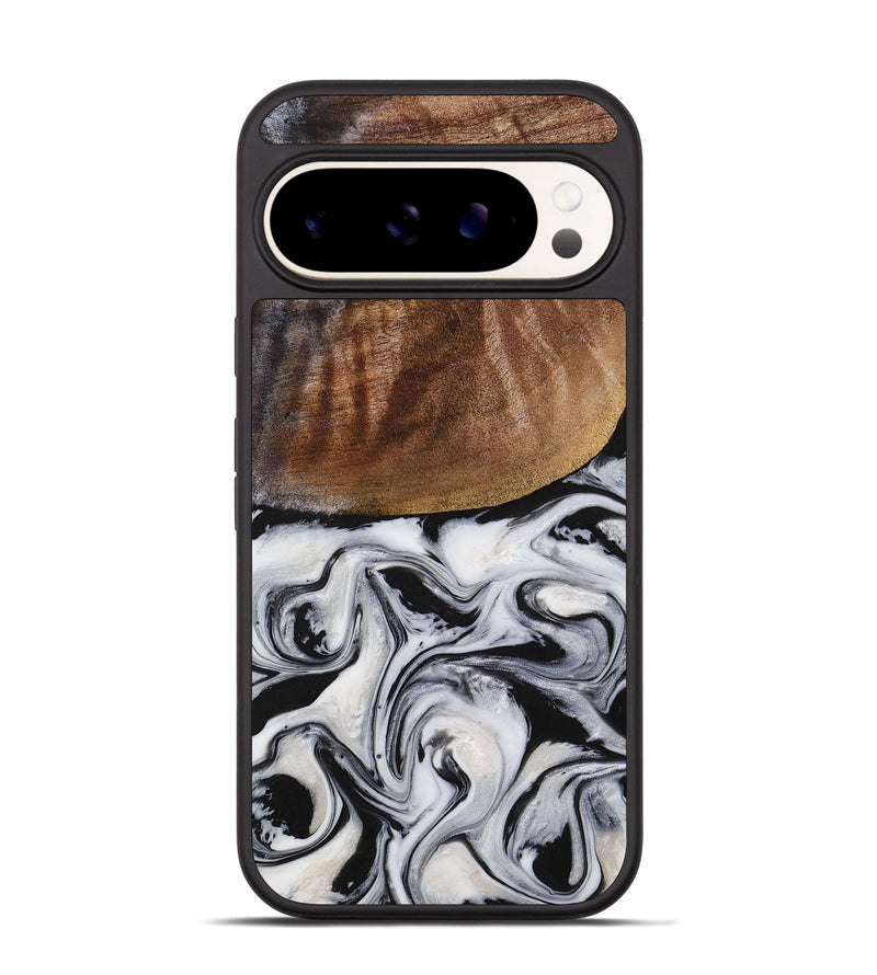 Pixel 9 Pro Wood+Resin Phone Case - Wilma (Black & White, 713186)