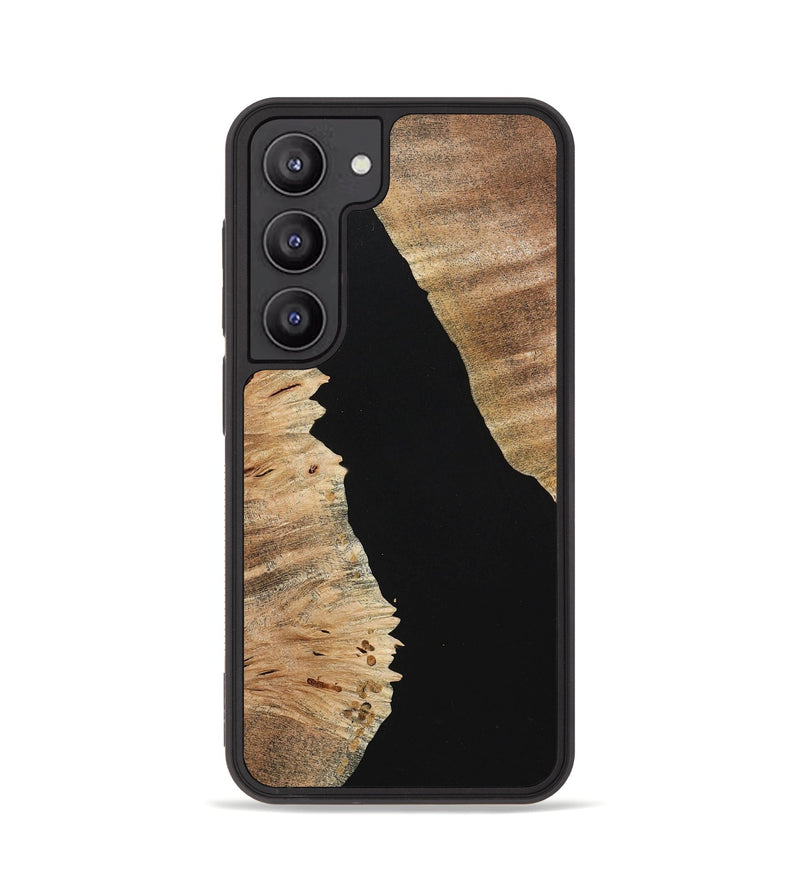 Galaxy S23 Wood+Resin Phone Case - Kimberly (Pure Black, 713201)