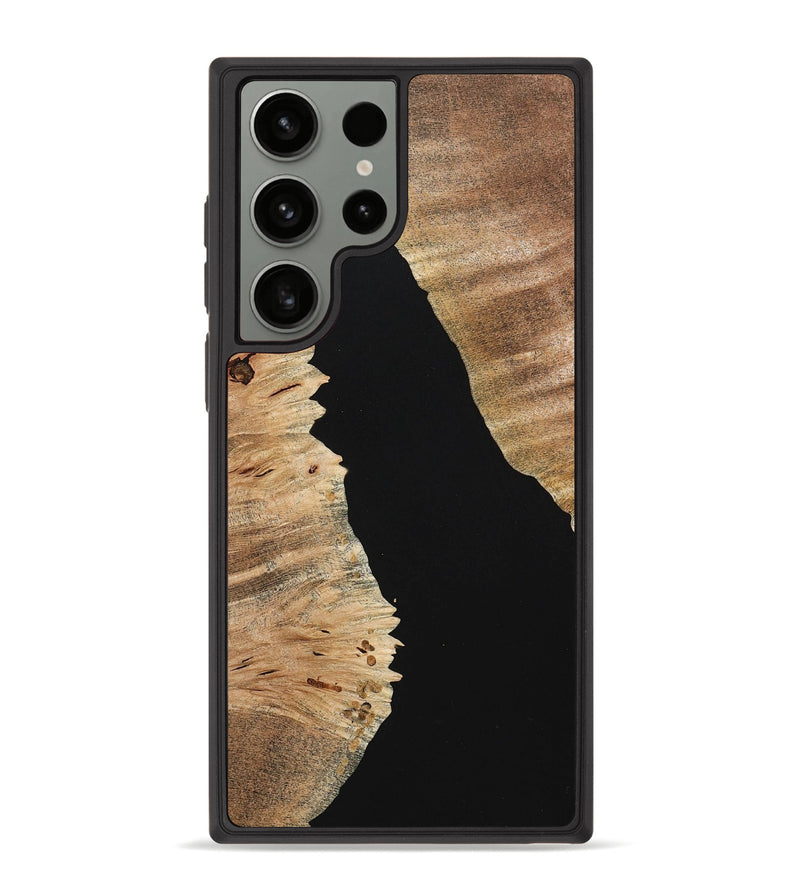 Galaxy S23 Ultra Wood+Resin Phone Case - Kimberly (Pure Black, 713201)