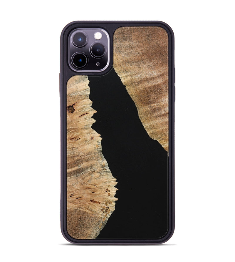 iPhone 11 Pro Max Wood+Resin Phone Case - Kimberly (Pure Black, 713201)