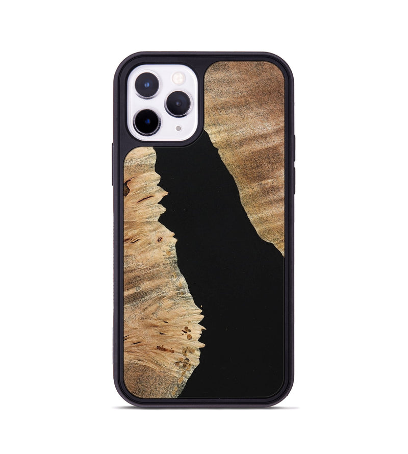 iPhone 11 Pro Wood+Resin Phone Case - Kimberly (Pure Black, 713201)