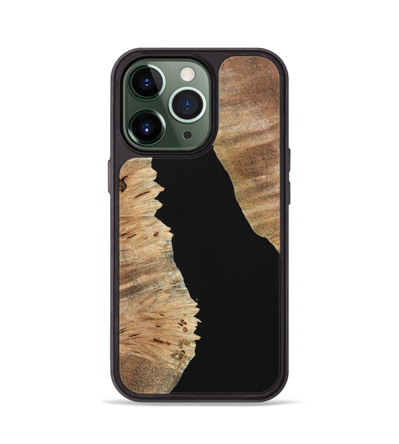 iPhone 13 Pro Wood+Resin Phone Case - Kimberly (Pure Black, 713201)