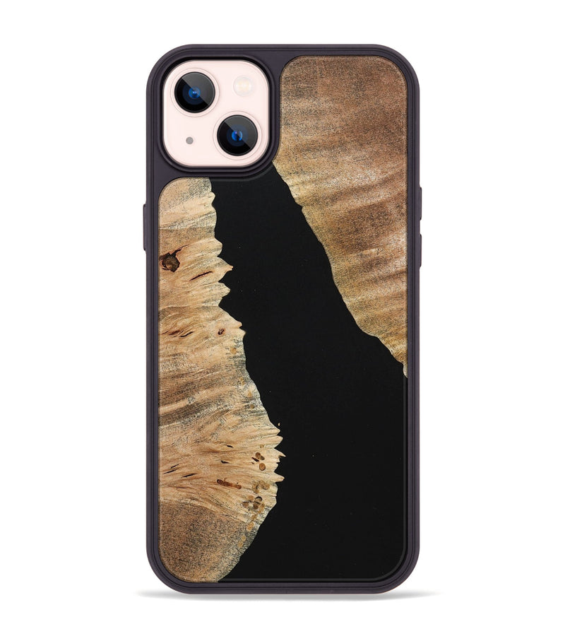 iPhone 14 Plus Wood+Resin Phone Case - Kimberly (Pure Black, 713201)