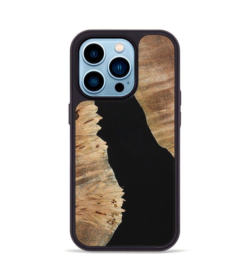 iPhone 14 Pro Wood+Resin Phone Case - Kimberly (Pure Black, 713201)