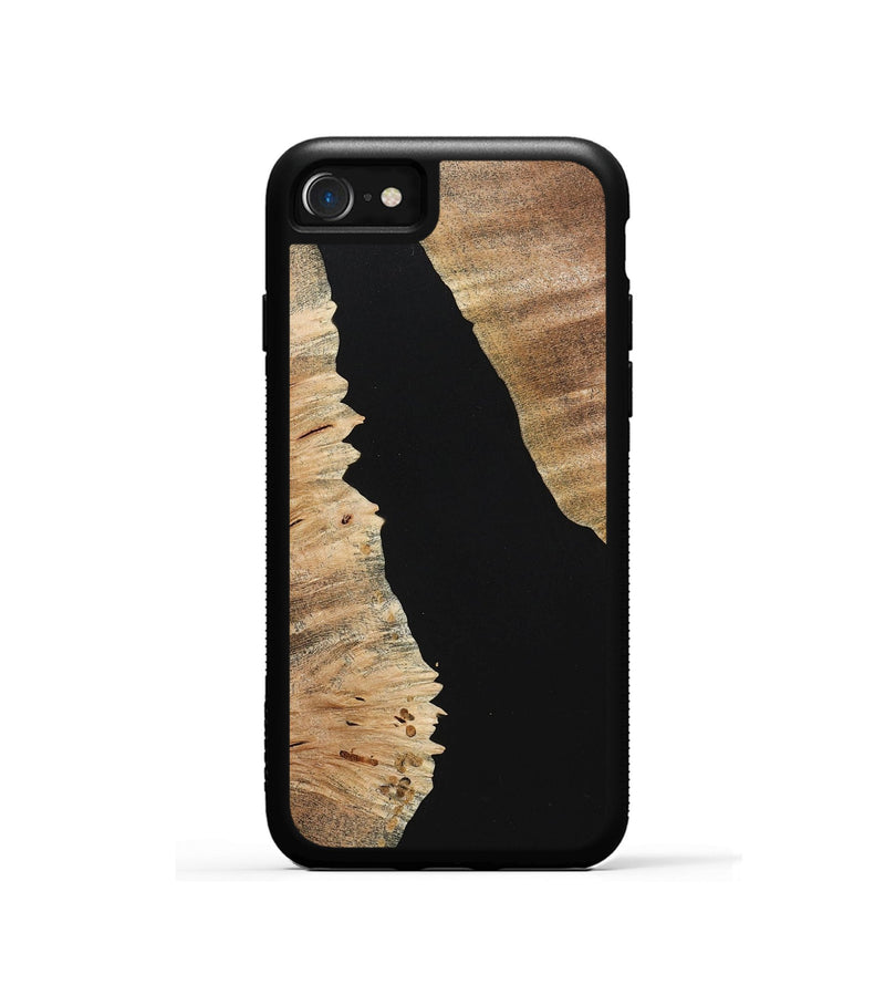 iPhone SE Wood+Resin Phone Case - Kimberly (Pure Black, 713201)