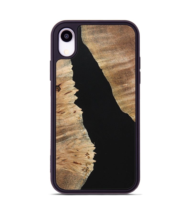 iPhone Xr Wood+Resin Phone Case - Kimberly (Pure Black, 713201)