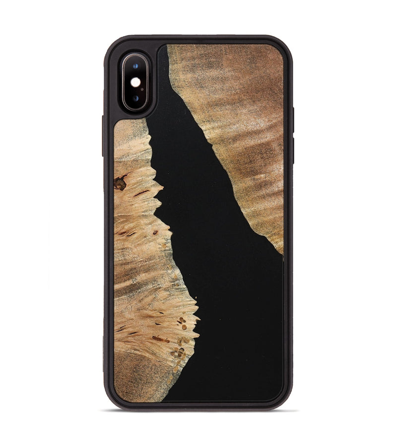 iPhone Xs Max Wood+Resin Phone Case - Kimberly (Pure Black, 713201)