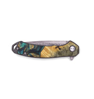 EDC Wood+Resin Pocket Knife - Lorene (Teal & Gold, 713219)