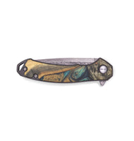 EDC Wood+Resin Pocket Knife - Jase (Teal & Gold, 713244)