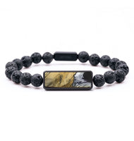 Lava Bead Wood+Resin Bracelet - Jakob (Black & White, 713301)