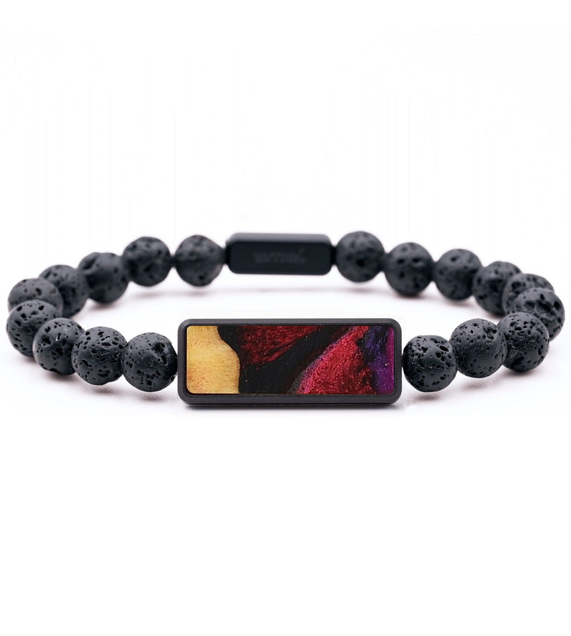 Lava Bead Wood+Resin Bracelet - Paisley (Red, 713334)