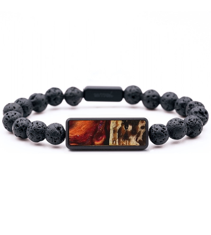 Lava Bead Wood+Resin Bracelet - Hattie (Red, 713337)