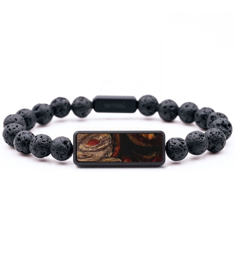 Lava Bead Wood+Resin Bracelet - Carmen (Red, 713341)